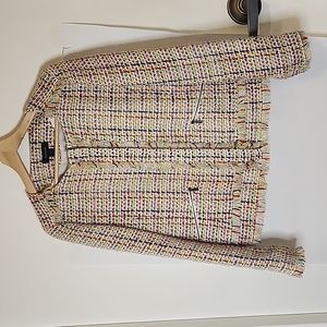 Halogen Multicolor Boucle‎ Zippered Jacket size M